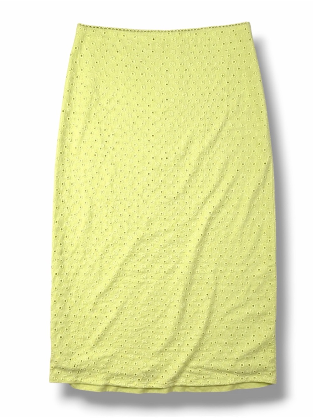 Altar'd‎ State Lime Green Eyelet Embroidered Midi Pencil Skirt Large Cottagecore